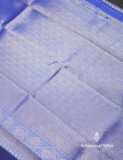 Beautiful Lavender Ikkat And Buttas Semi Silk Fancy Saree With Violet Blouse