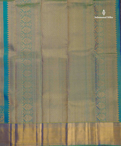Bridal Pure Kanjivaram Silk Saree - Dual Tone Olive Green Colour Body With Traditional Border