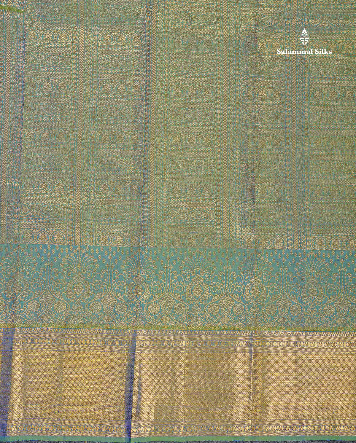 Bridal Pure Kanjivaram Silk Saree - Dual Tone Olive Green Colour Body With Traditional Border