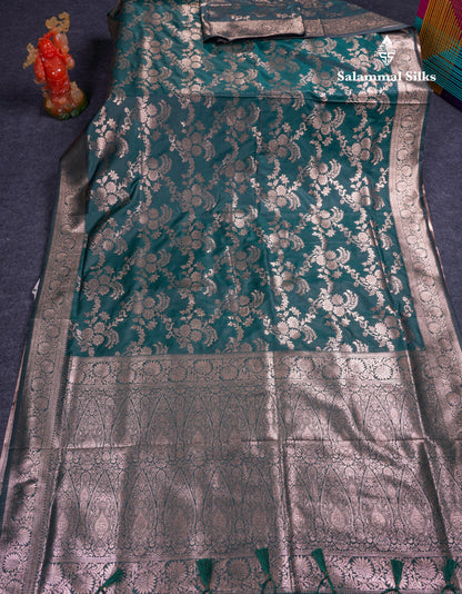 Beautiful Dark Maroon Semi Banaras Saree With Fancy Border
