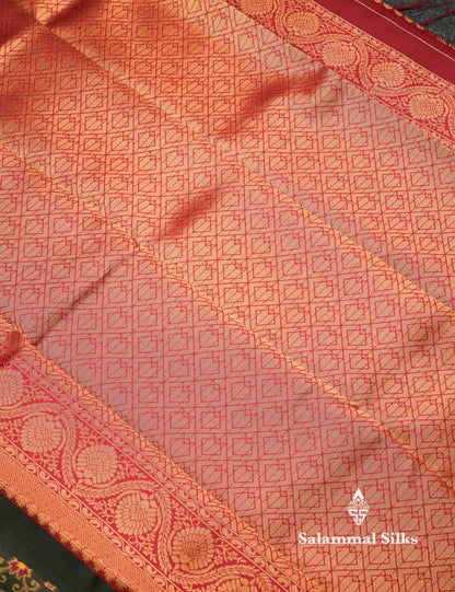 Beautiful Lavender Ikkat And Buttas Semi Silk Fancy Saree With Violet Blouse