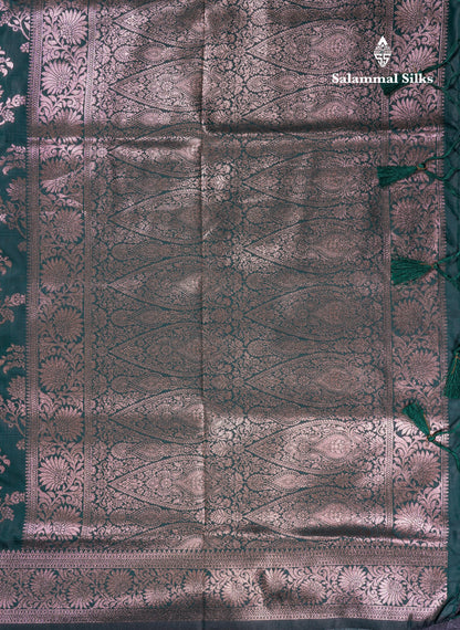 Beautiful Dark Maroon Semi Banaras Saree With Fancy Border