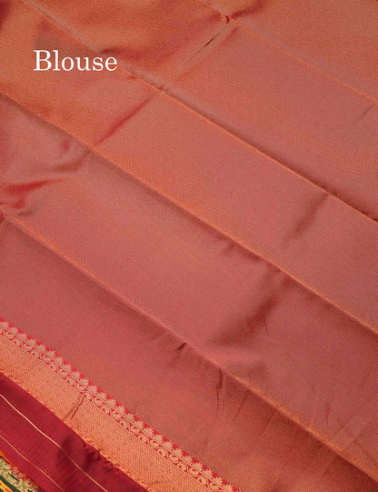 Beautiful Lavender Ikkat And Buttas Semi Silk Fancy Saree With Violet Blouse