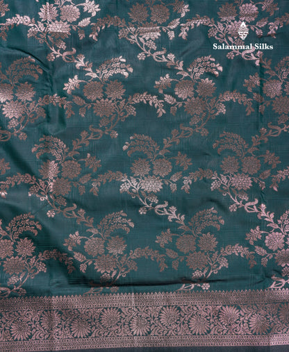 Beautiful Dark Maroon Semi Banaras Saree With Fancy Border