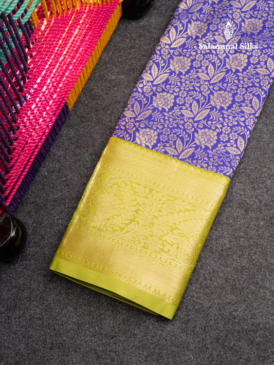 Semi Silk Pattu Pavadai (Violet) with Pista Green Blouse 27"