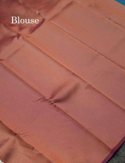 Beautiful Lavender Ikkat And Buttas Semi Silk Fancy Saree With Violet Blouse