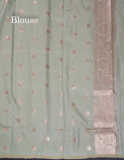 Beautiful Dark Maroon Semi Banaras Saree With Fancy Border