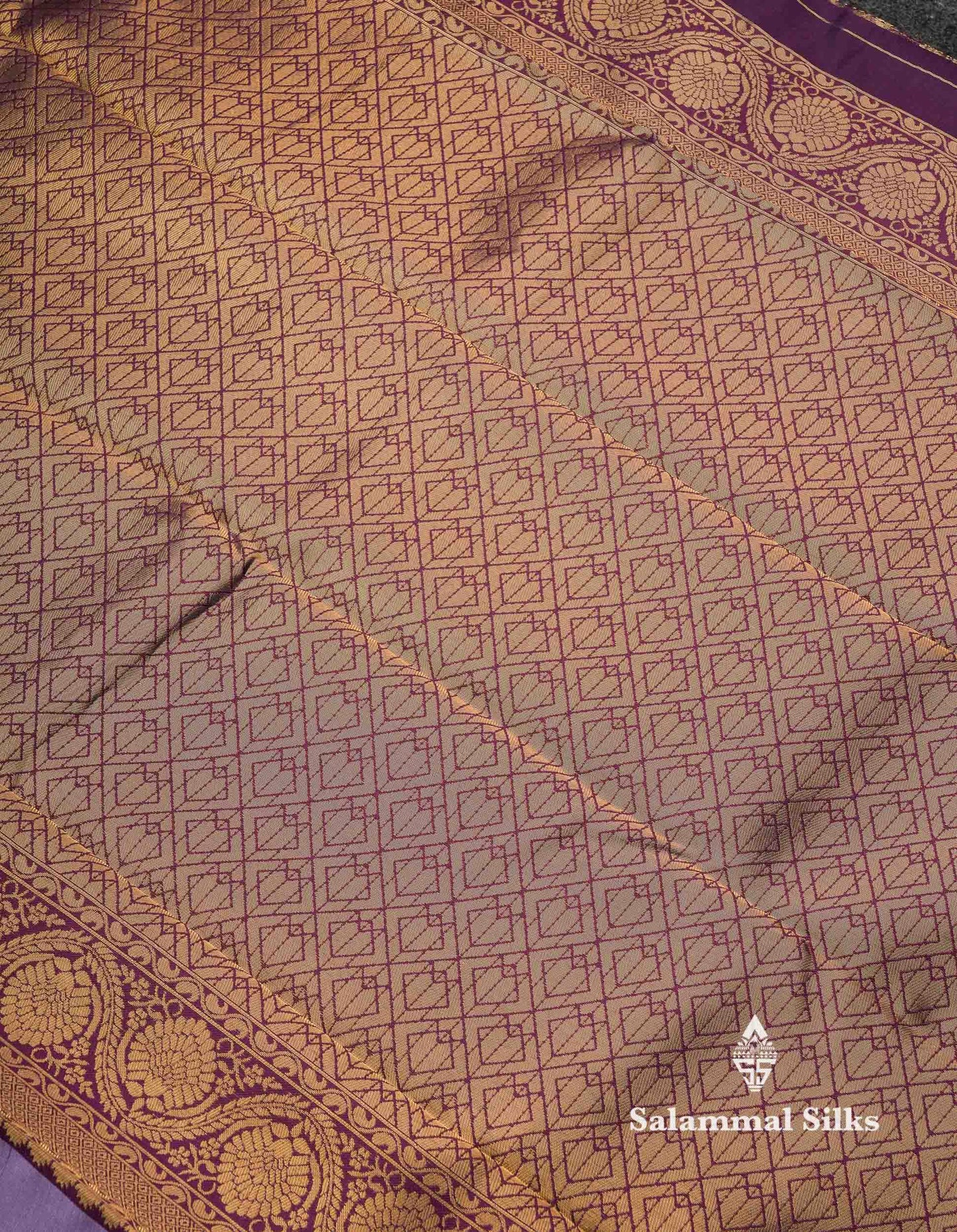 Beautiful Lavender Ikkat And Buttas Semi Silk Fancy Saree With Violet Blouse