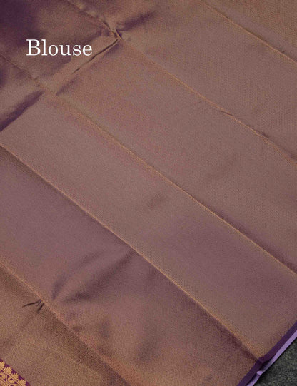 Beautiful Lavender Ikkat And Buttas Semi Silk Fancy Saree With Violet Blouse