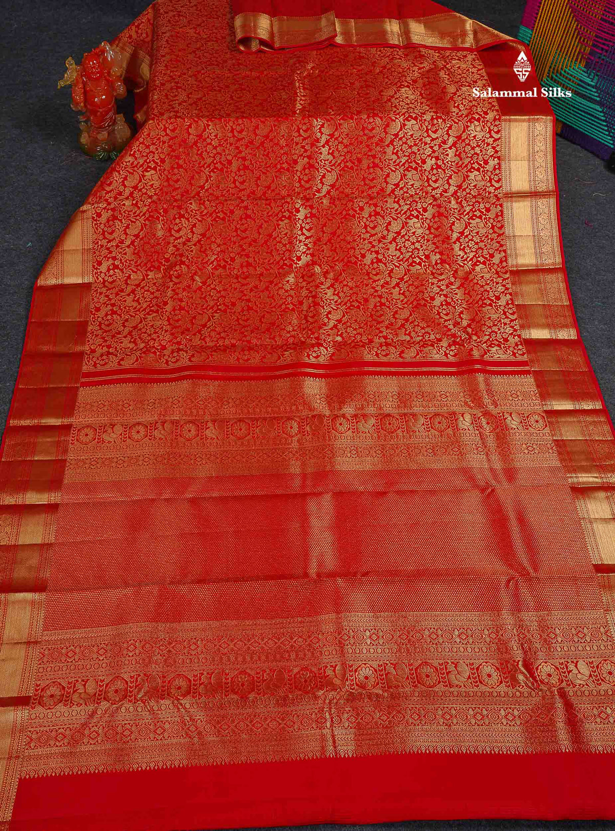 Vanasingaram Bridal Pure Kanjivaram Silk Saree - Redish Maroon Colour Body With Traditional Border 