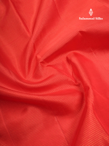 Red Vairaoosi Pure Kanjivaram Silk Saree Menakari Work Parrrot Design With Small Traditional Self Border