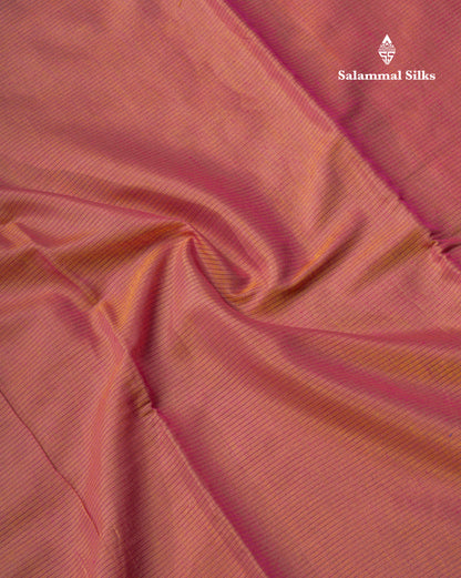 Dual Tone Mustard Yellow Beautiful Horizontal Lines Cotton Mix Fancy Saree With Silver Zari Temple Border