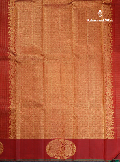 Maroon Tiny Checks Pure Kanjivaram Silk Saree With Self Border