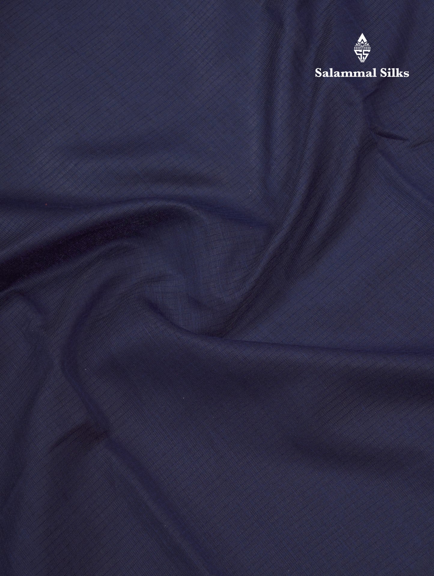 Navy Blue Beautiful Horizontal Lines Cotton Mix Fancy Saree With Silver Zari Temple Border