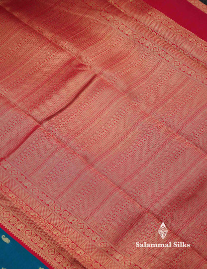 Beautiful Rexona Green Small Semi Silk Fancy Saree With Traditional Bottle Green Border