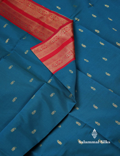 Beautiful Rexona Green Small Semi Silk Fancy Saree With Traditional Bottle Green Border