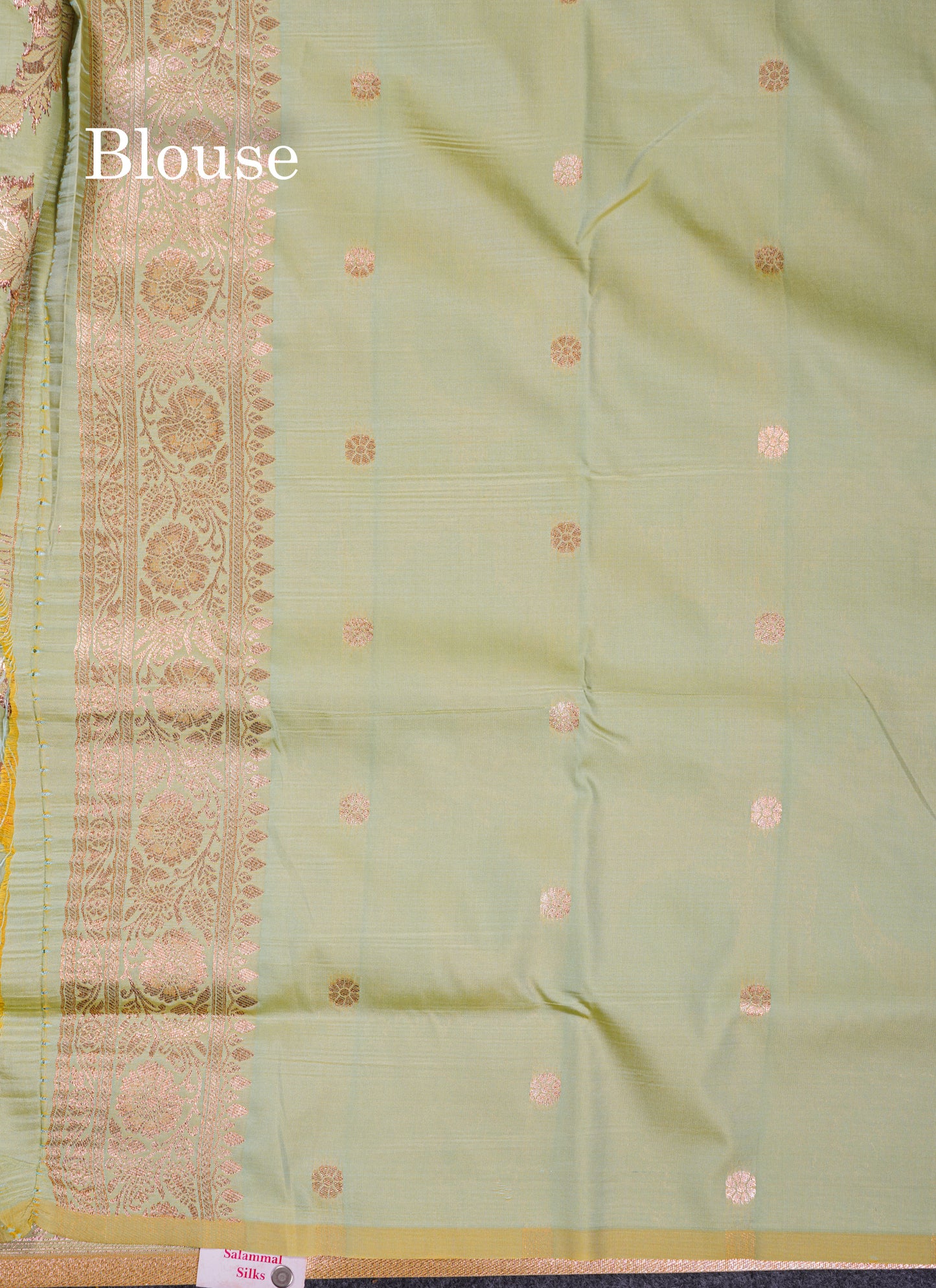 Beautiful Peacock Green Semi Banaras Saree With Fancy Border