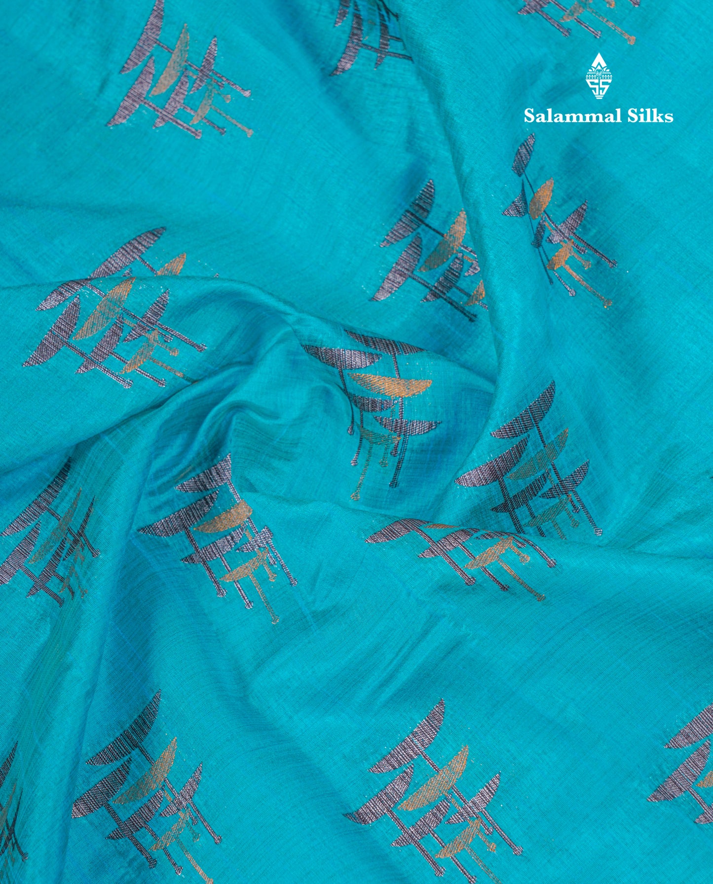 Beautiful Sky Blue Semi Raw Silk Saree With Fancy Border