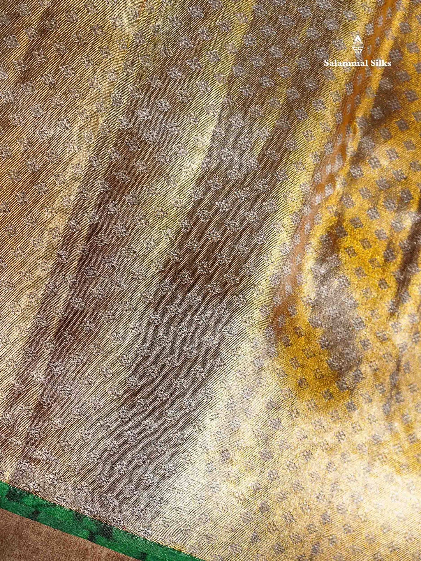 Dual Tone Pinkish Orange Tissue Bridal Pure Kanjivaram Silk Saree With Contrast Half White Border