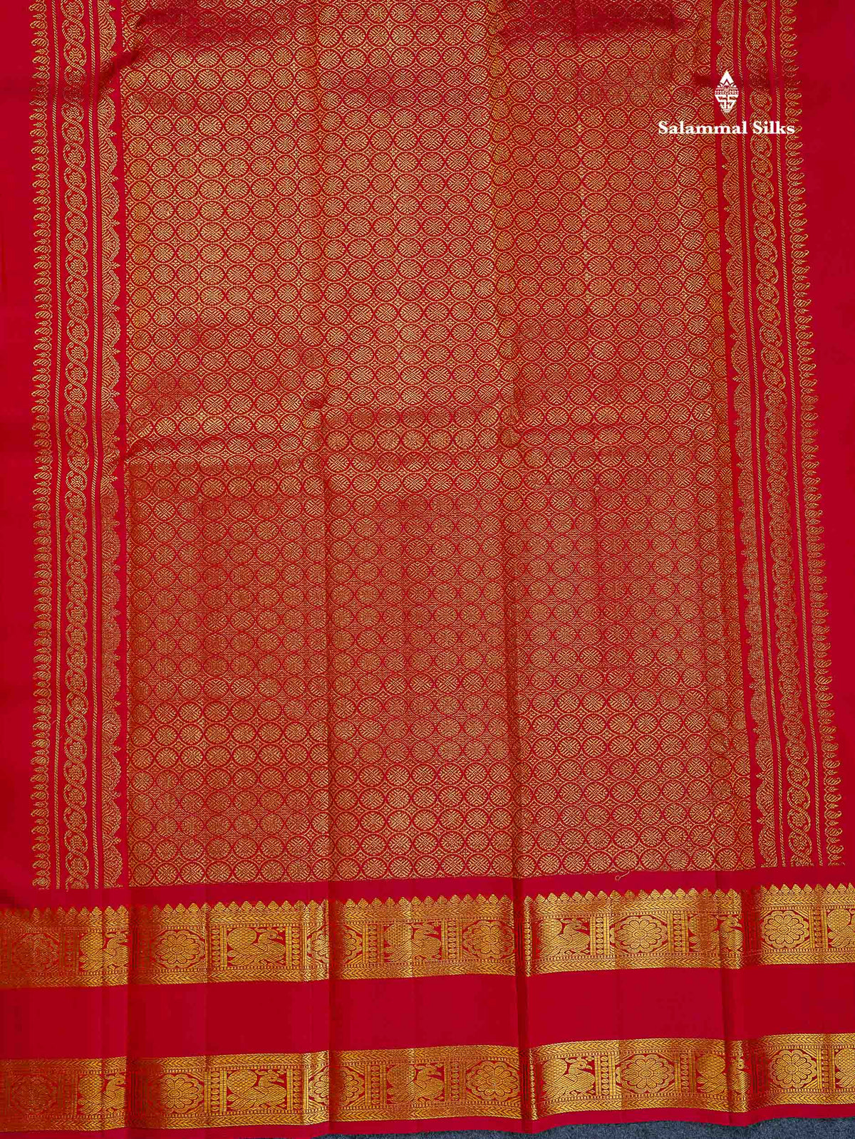 Pure Kanjivaram Silk Saree - Dark Brown Colour Body With Buttas & Traditional Gap Border