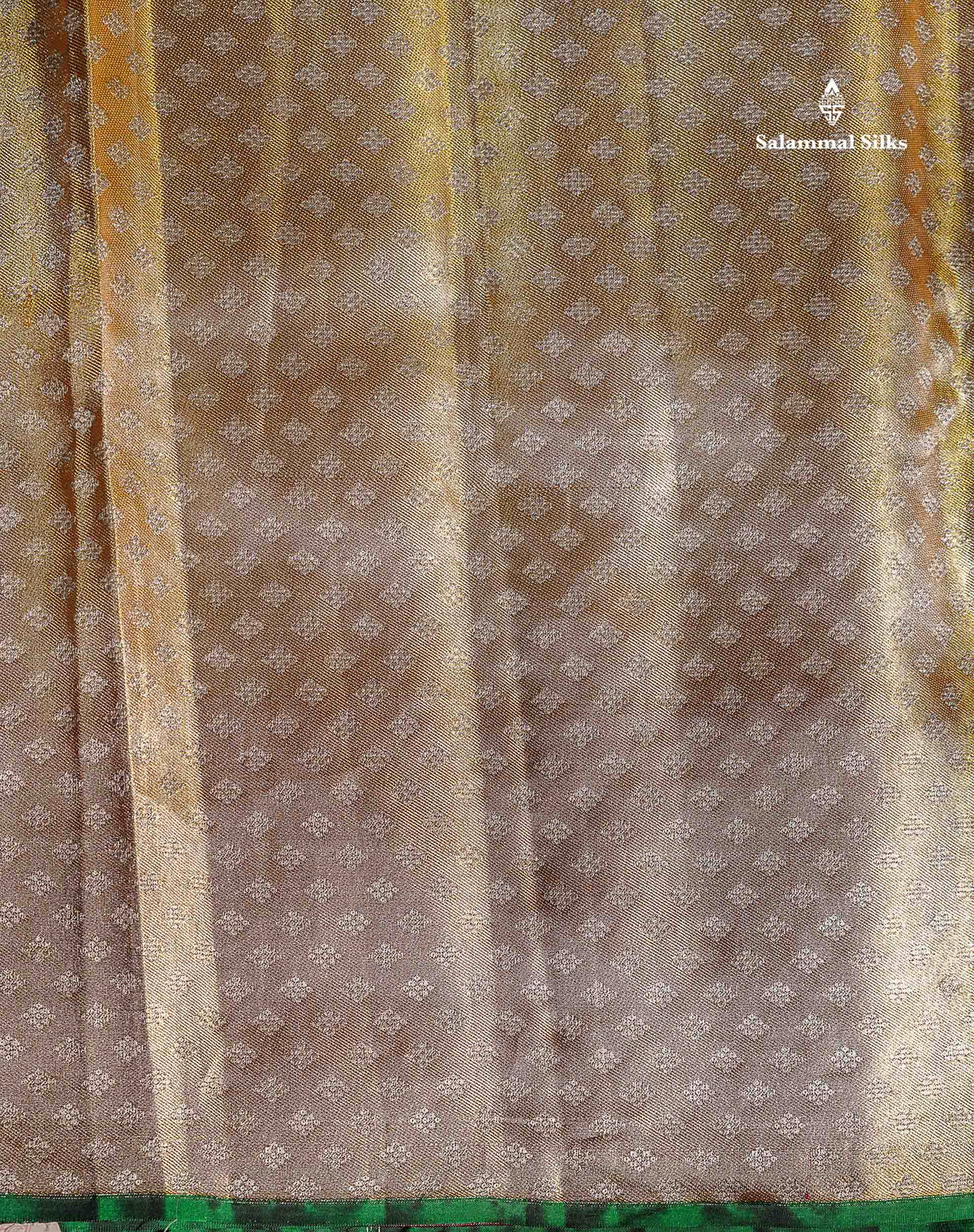 Dual Tone Pinkish Orange Tissue Bridal Pure Kanjivaram Silk Saree With Contrast Half White Border