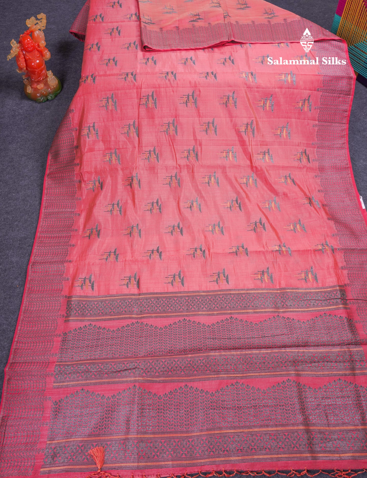 Beautiful Sky Blue Semi Raw Silk Saree With Fancy Border