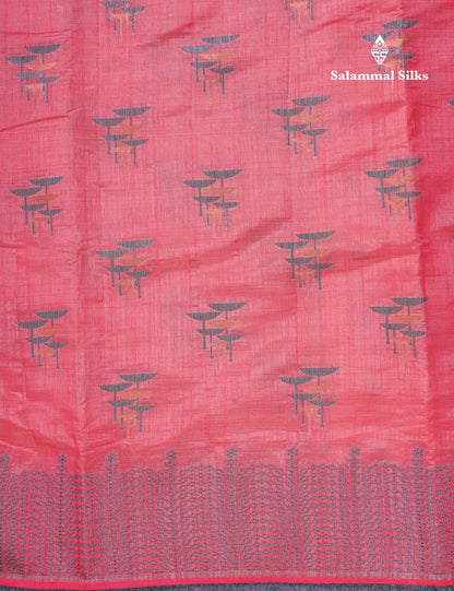 Beautiful Sky Blue Semi Raw Silk Saree With Fancy Border