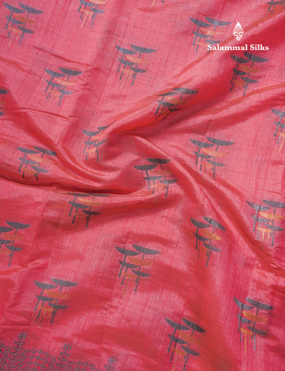 Beautiful Sky Blue Semi Raw Silk Saree With Fancy Border