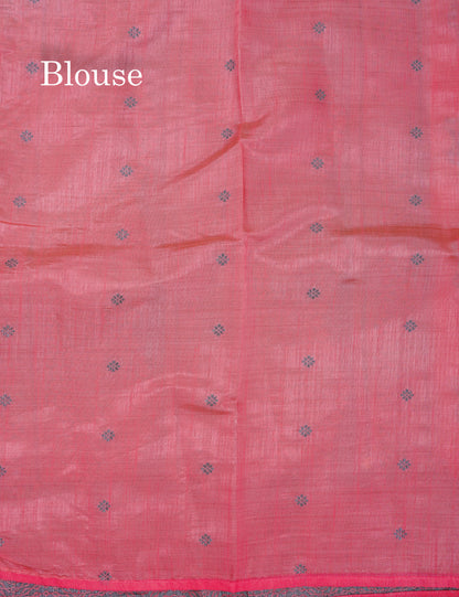 Beautiful Sky Blue Semi Raw Silk Saree With Fancy Border