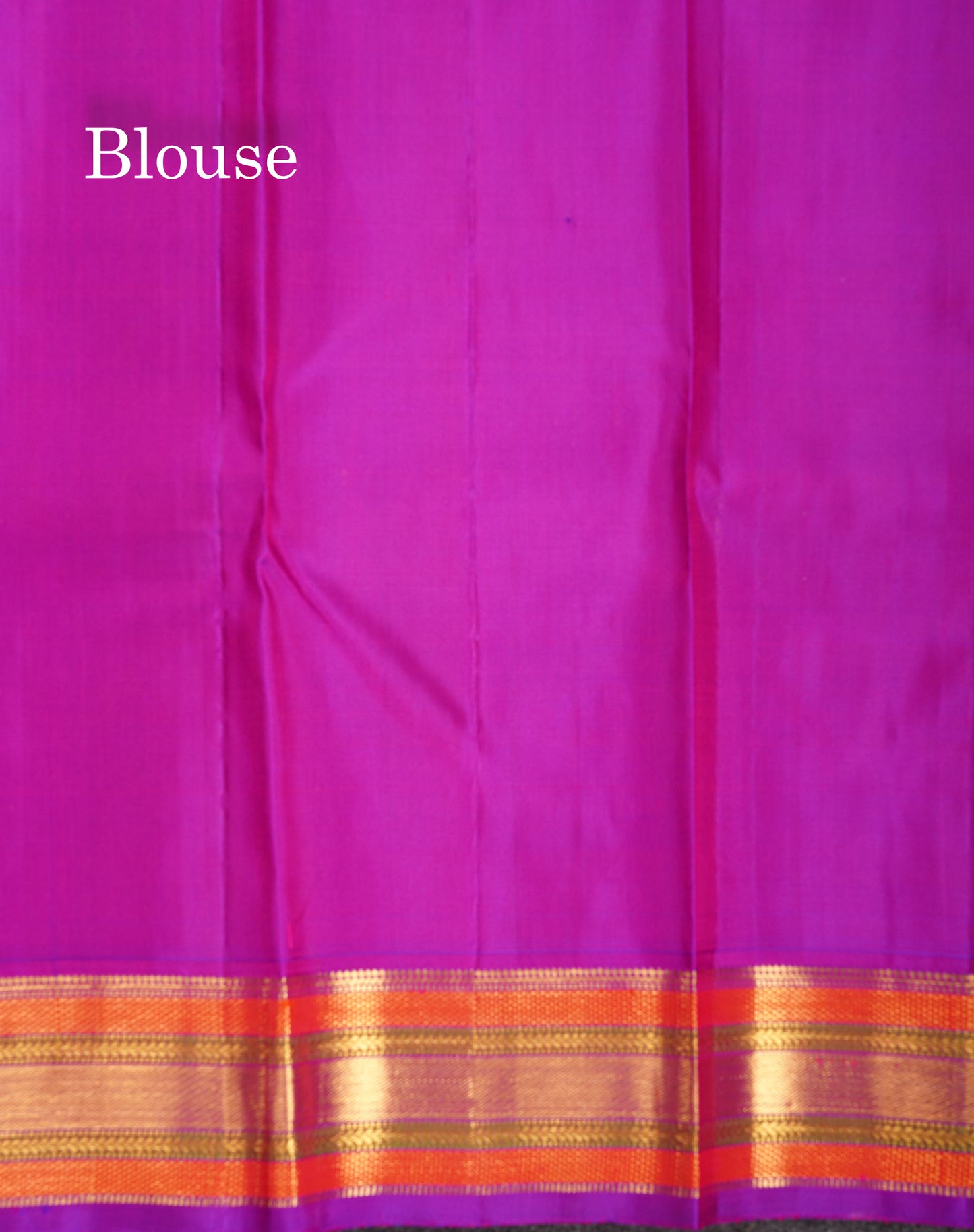 Korvai Peach Pure Kanjivaram Silk Saree With Contrast Vadamalli Traditional Border