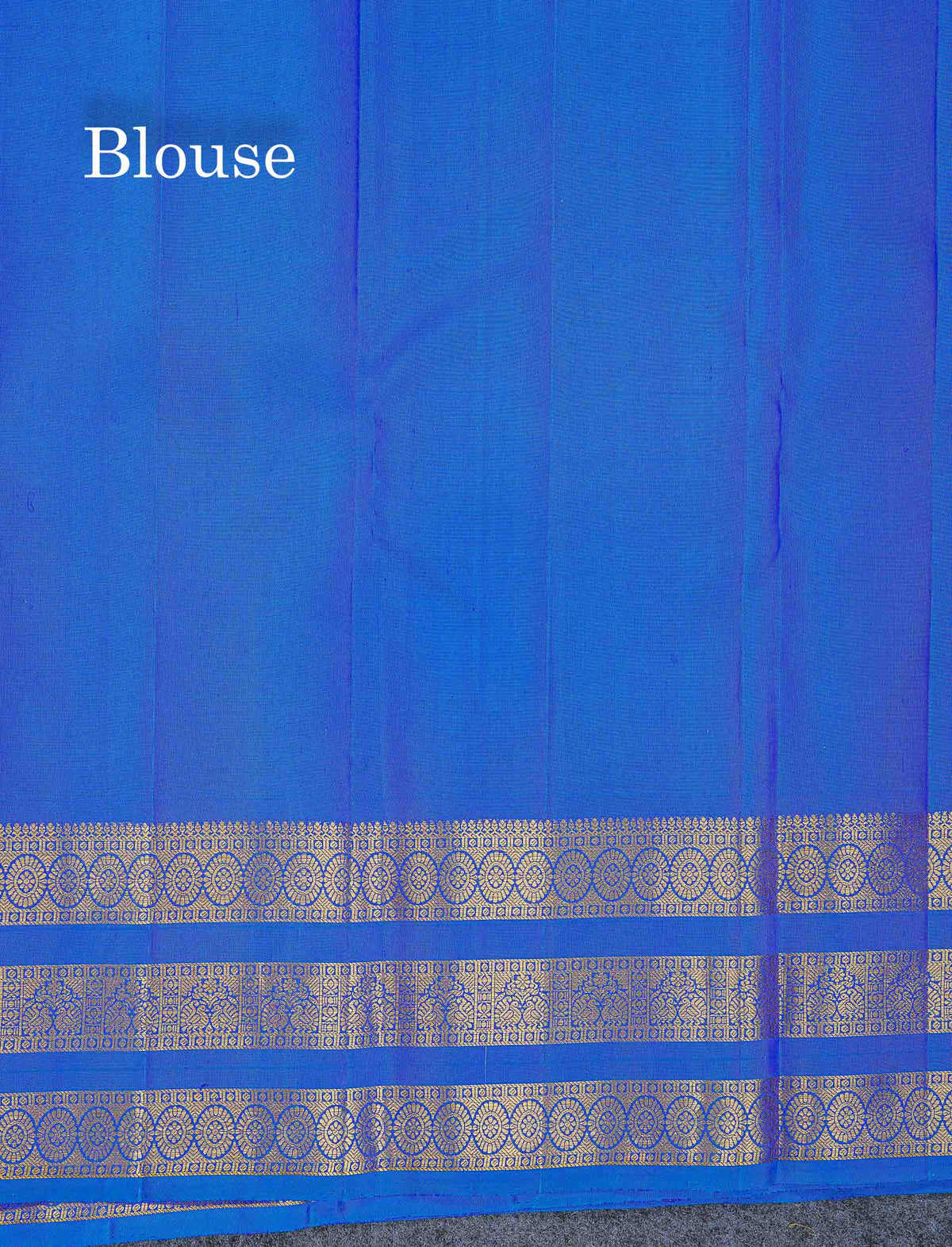 Pure Kanjivaram Silk Saree - Dual Tone Royal Blue Colour Body With Butta & Traditional Border