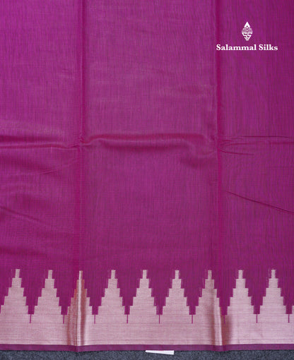 Wine Beautiful Horizontal Lines Cotton Mix Fancy Saree With Silver Zari Temple Border