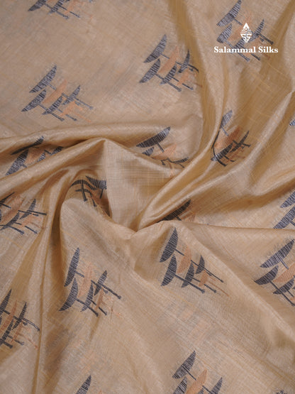 Beautiful Sky Blue Semi Raw Silk Saree With Fancy Border