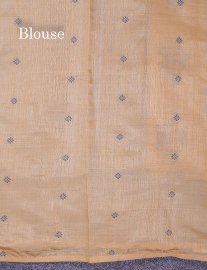 Beautiful Sky Blue Semi Raw Silk Saree With Fancy Border