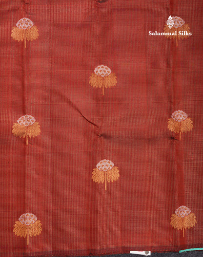 Maroon Vairaoosi Tiny Zari Checks Pure Kanjivaram Silk Saree With Fancy Contrast Multicolour Paalum Pazham Checks Pallu & Blouse