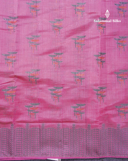 Beautiful Sky Blue Semi Raw Silk Saree With Fancy Border