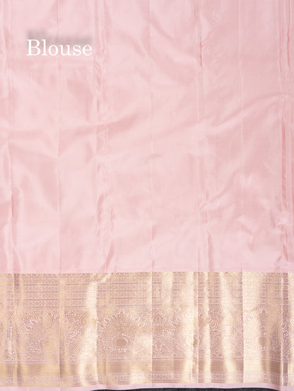 Beautiful Redish Maroon Bridal Pure Kanjivaram Silk Saree With Contrast Baby Pink Traditional Evening Morning Border