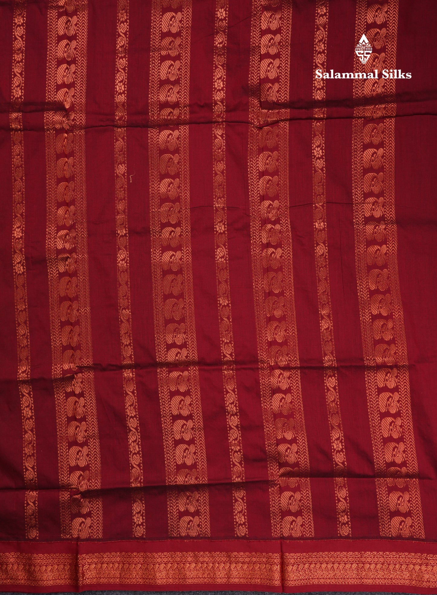 Light Brown Kalyani Cotton Saree With Contrast Dark Maroon Border