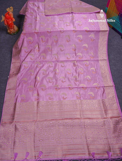 Beautiful Blue Semi Raw Silk Saree With Fancy Border