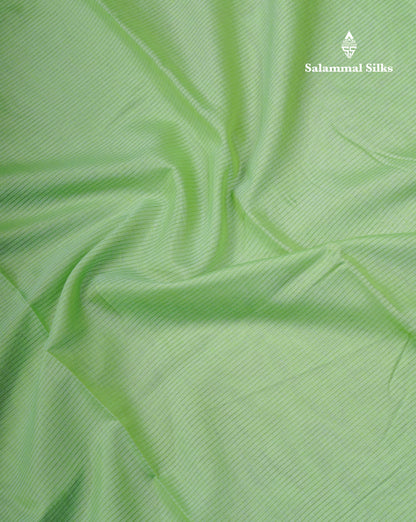 Rexona Green Beautiful Horizontal Lines Cotton Mix Fancy Saree With Silver Zari Temple Border