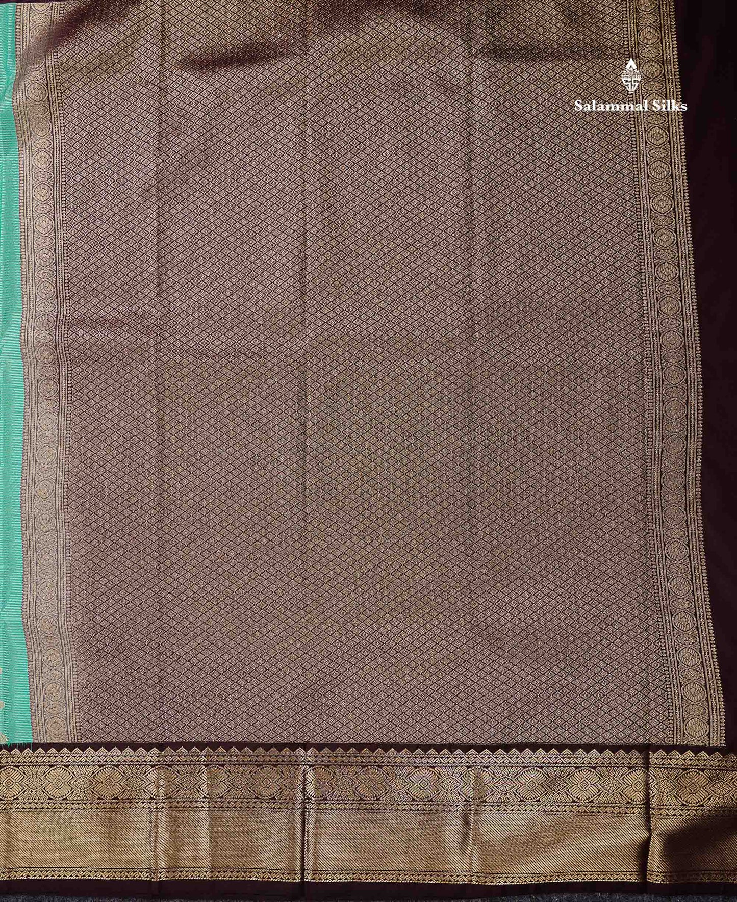 Semi Silk Saree - Mustard Yellow Butta With Vaira Oosi Lines Along With Contrast Dark Brown Traditional Border