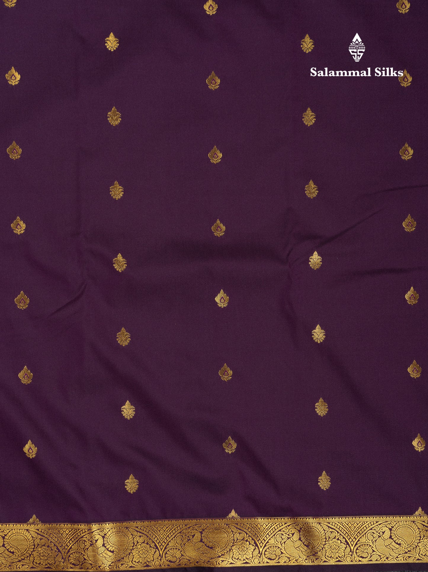 Beautiful Dark Violet Semi Silk Saree With Traditional Small Border