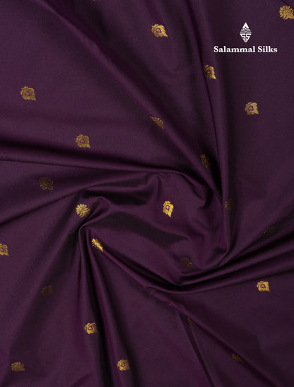 Beautiful Dark Violet Semi Silk Saree With Traditional Small Border