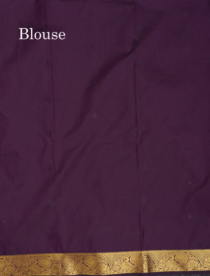Beautiful Dark Violet Semi Silk Saree With Traditional Small Border
