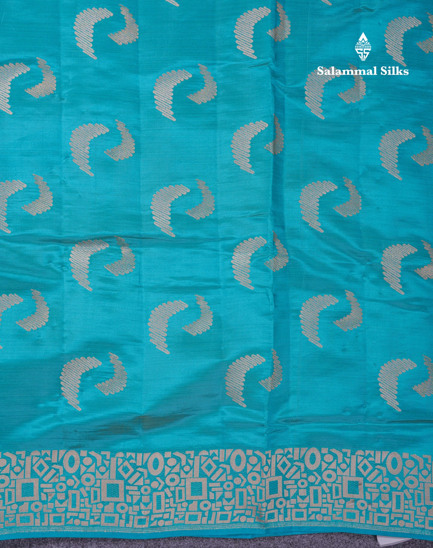 Beautiful Blue Semi Raw Silk Saree With Fancy Border
