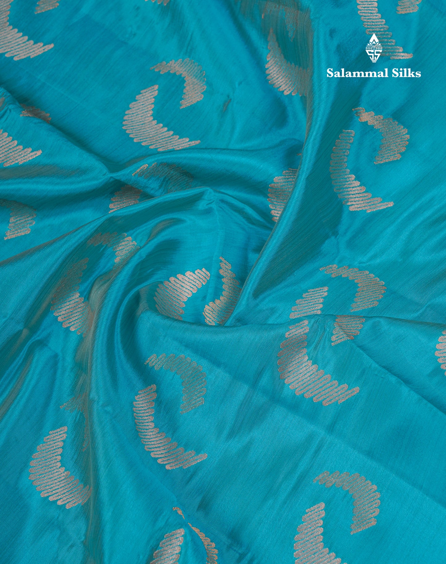 Beautiful Blue Semi Raw Silk Saree With Fancy Border