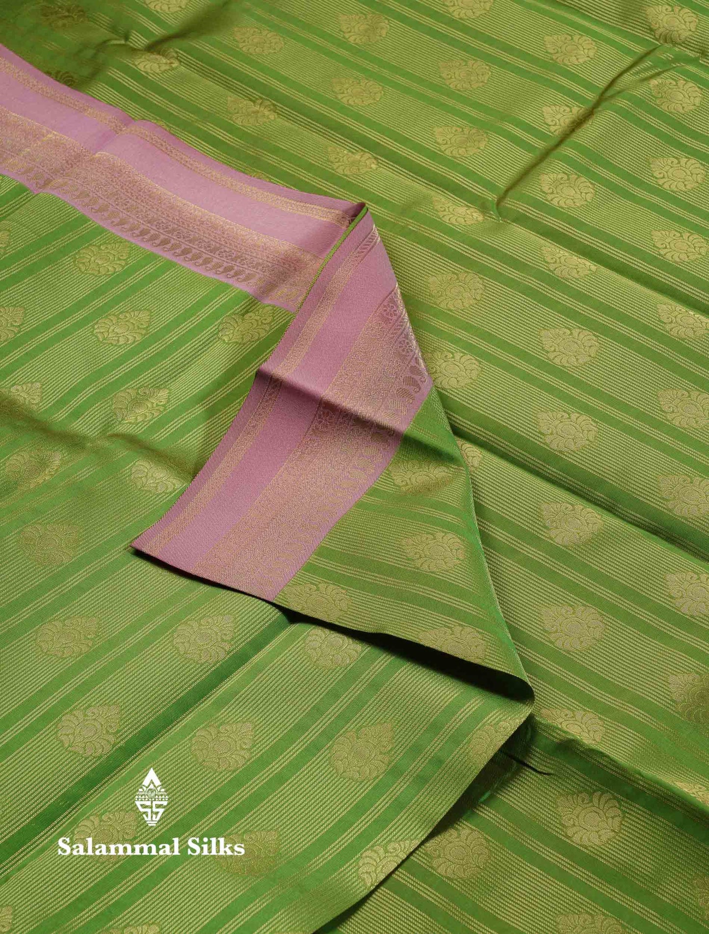 Beautiful Maroon Stripes And Buttas Semi Silk Saree With Tussar Colour Traditional Double Border