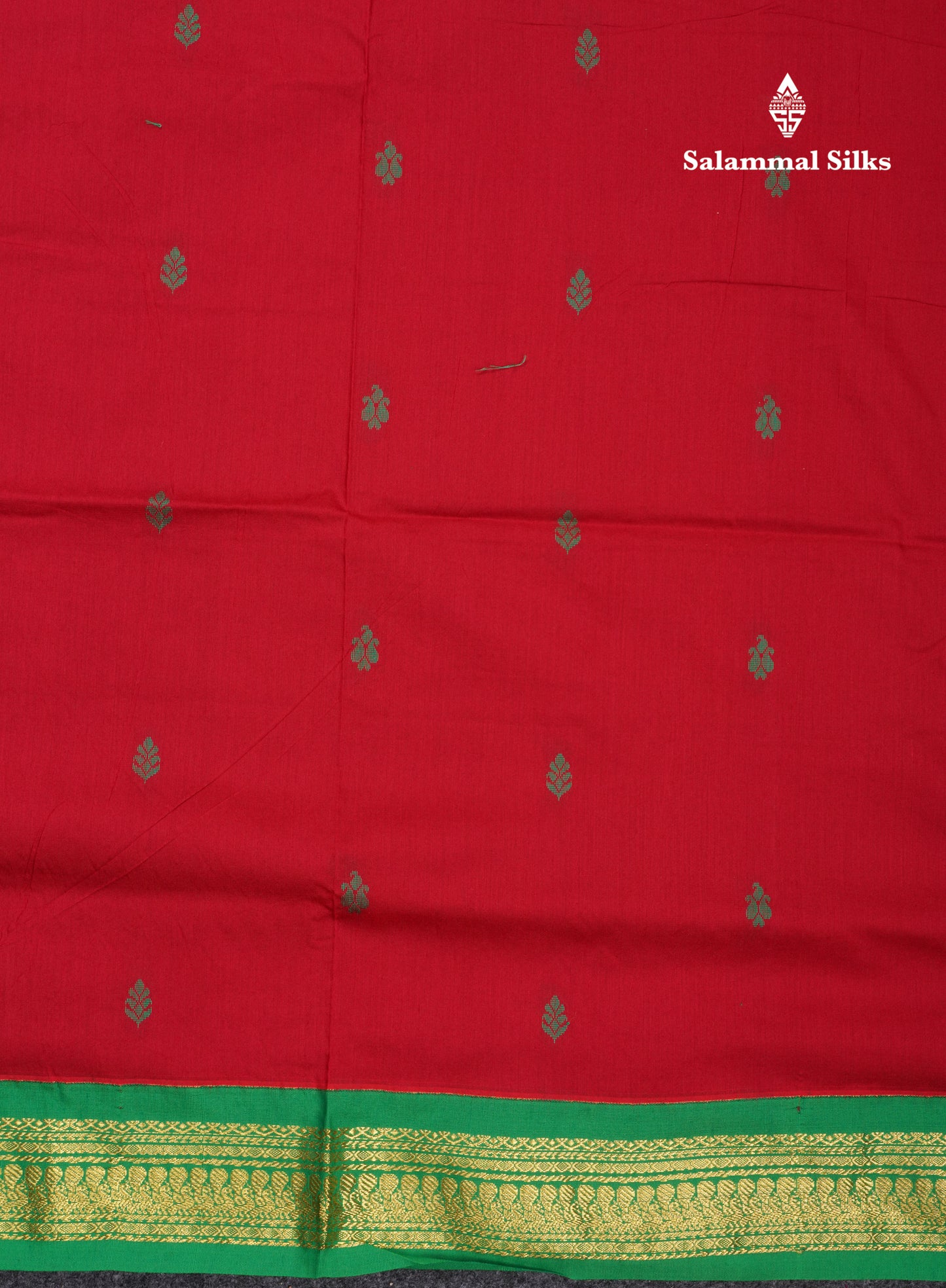 Maroon Kalyani Cotton Saree With Contrast Green Border