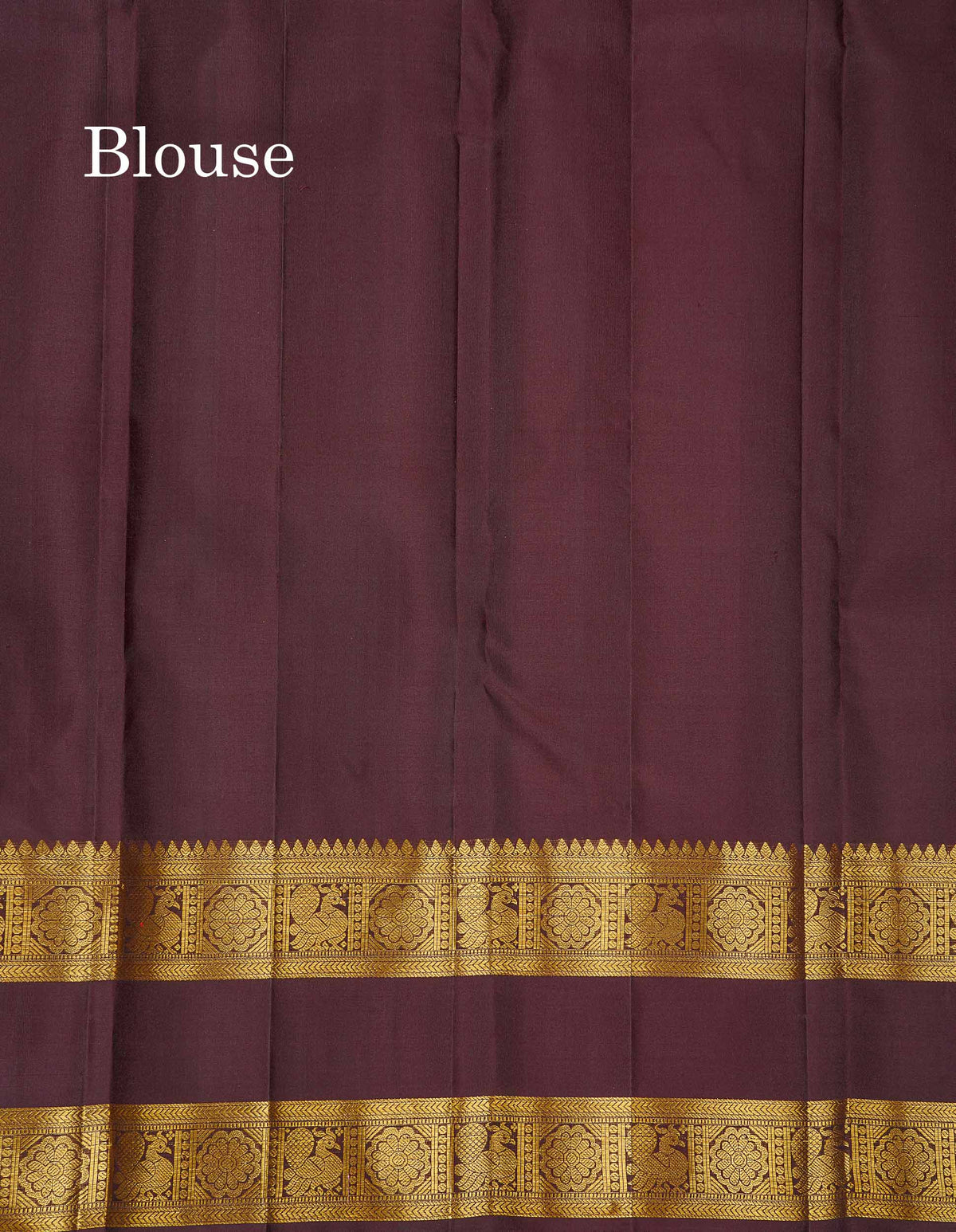 Pure Kanjivaram Silk Saree - Dark Brown Colour Body With Buttas & Traditional Gap Border