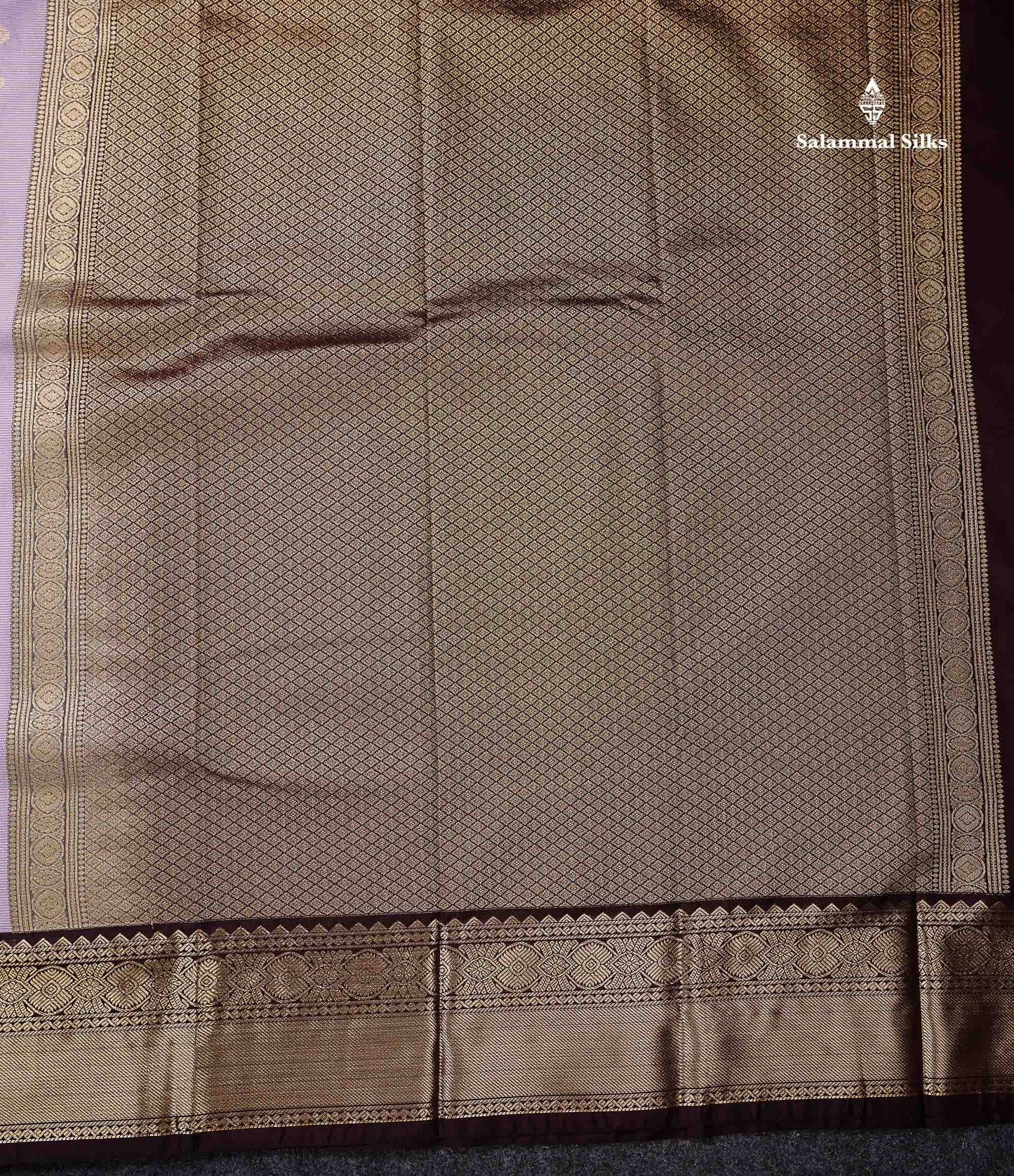 Semi Silk Saree - Mustard Yellow Butta With Vaira Oosi Lines Along With Contrast Dark Brown Traditional Border